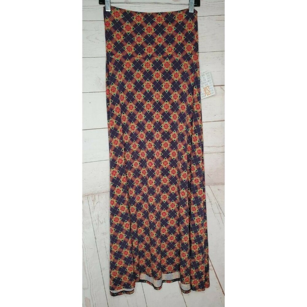 LulaRoe XS Strapless Maxi Dress, Abstract Design,Elegant Long Flare Bottom Dress